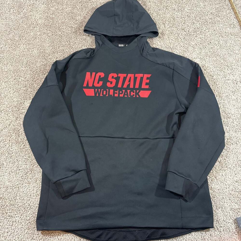 Adidas NC State Wolfpack Hoodie Mens XL Black Sideline Performance Pullover EUC